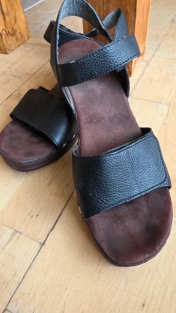 Rieker Leder Sandalen schwarz Gr 37