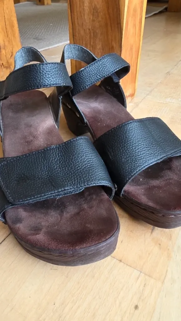 Rieker Leder Sandalen schwarz Gr 37