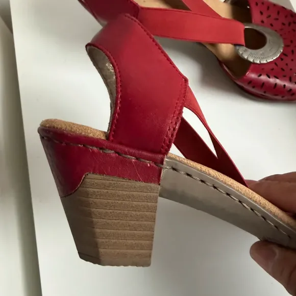 Rieker Rode Leren Sandalen 39 Comfort Boho Chic