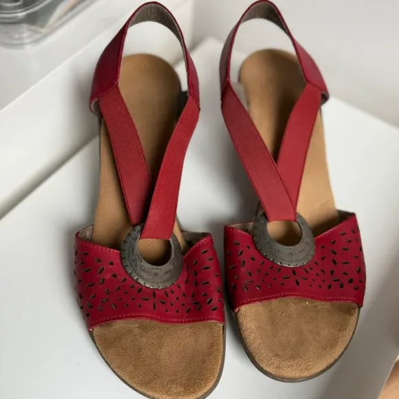 Rieker Rode Leren Sandalen 39 Comfort Boho Chic