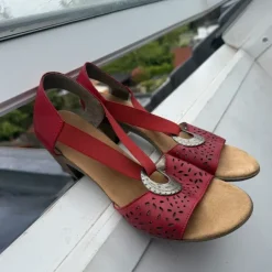 Rieker Rode Leren Sandalen 39 Comfort Boho Chic