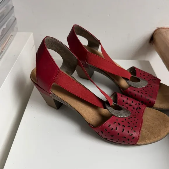 Rieker Rode Leren Sandalen 39 Comfort Boho Chic