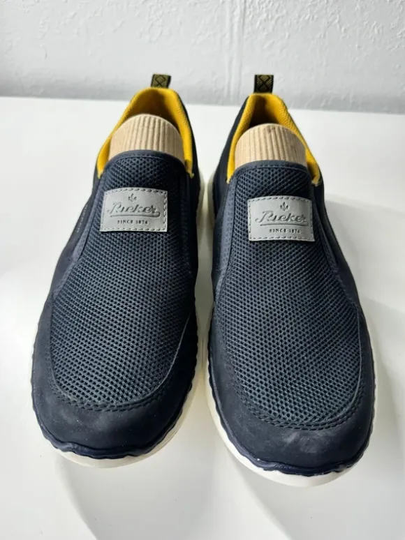 Rieker Slip-On Sneaker Dunkelblau/Gelb