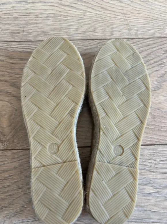 Sacha leren Espadrilles goud -mt 38 - nieuw