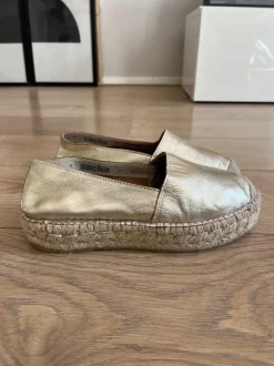 Sacha leren Espadrilles goud -mt 38 - nieuw