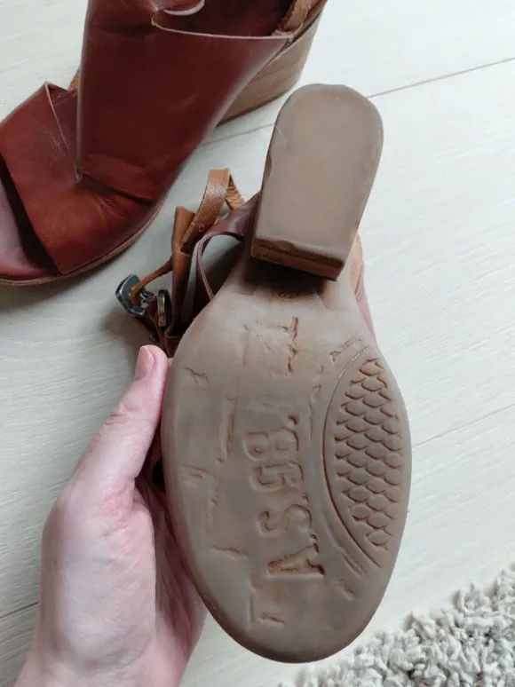 #Sandalen #as98 #leder #braun #bequem #wickelband #39