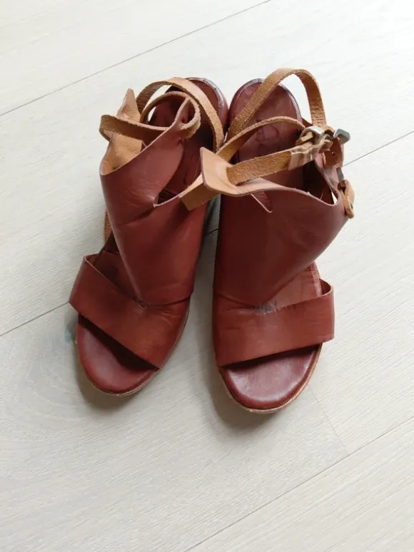 #Sandalen #as98 #leder #braun #bequem #wickelband #39