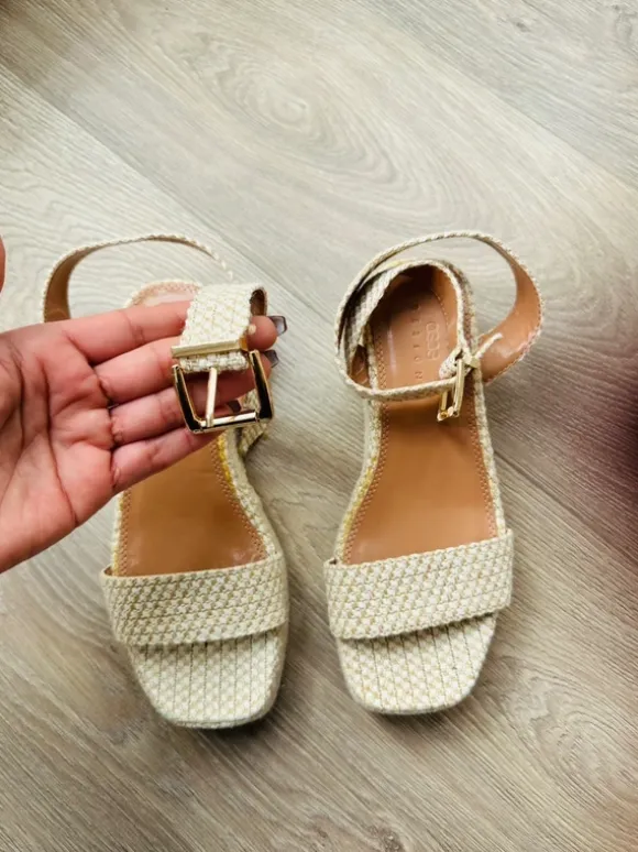 Sandalen espadrille Plateausandale 70ies