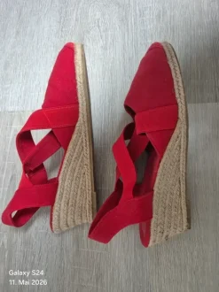 Sandalen Gr 41 rot Espadrilles Keilsandaletten