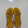 Sandalen Zehentrenner Gr. 41 Alma en Pena Neu OVP Senfgelb Schlange