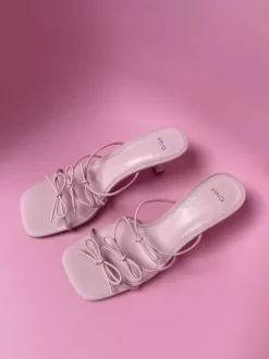 Sandales talons roses Mango