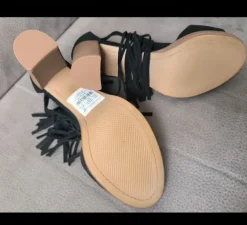 Sandaletten, Sandalen, S.Oliver, gr.40, schwarz, Fransen