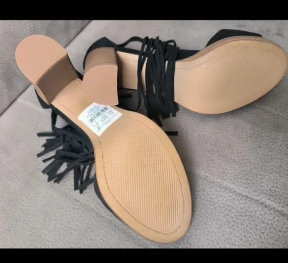Sandaletten, Sandalen, S.Oliver, gr.40, schwarz, Fransen