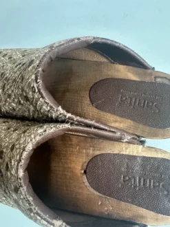 Sanita Clogs 39 Blümchen braun