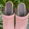 Sanita Clogs Rot-Weiss Größe 41 Leder