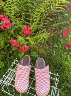 Sanita Clogs Rot-Weiss Größe 41 Leder