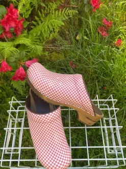 Sanita Clogs Rot-Weiss Größe 41 Leder