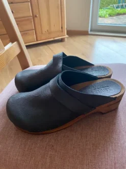 Sanita Clogs-Leder/Holz