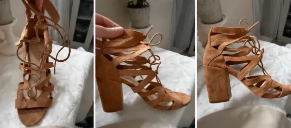 Schöne braune bershka Lace-Up High Heels in Größe 39 🤎