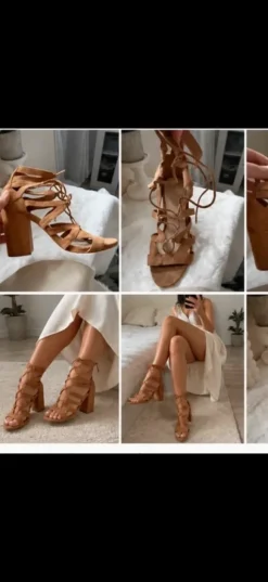 Schöne braune bershka Lace-Up High Heels in Größe 39 🤎