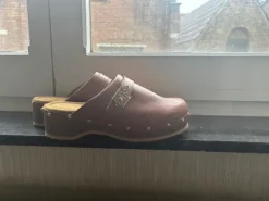 Scholl leather clogs