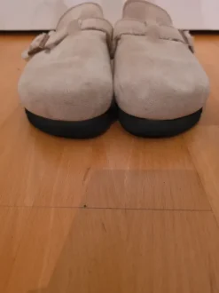 Schuhe beige Wildleder Optik 39 40 gefüttert modern trend