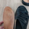 Schuhe, Pantoletten, made in Germany, Leder, ungetragen, Klettverschluss, herausnehmbares Fußbett
