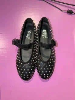 Schwarze Ballerinas mit Goldenen Akzenten