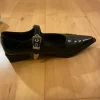 schwarze flache Stiefel/ Ballerinas Vintage Style