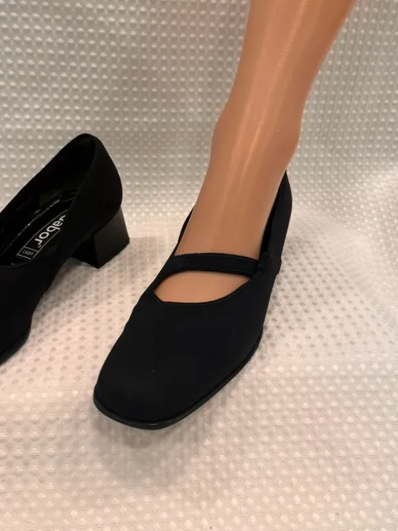 Schwarze Gabor Damen-Pumps im Mary-Jane-Stil Gr.39