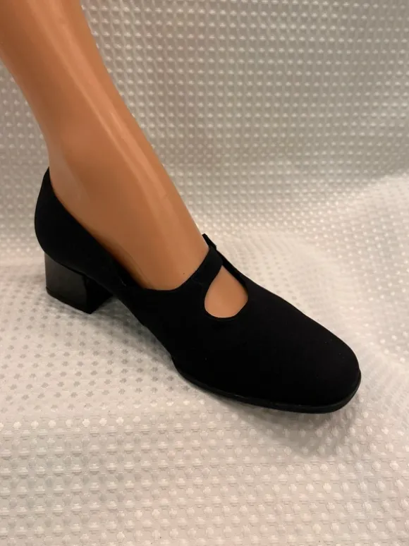 Schwarze Gabor Damen-Pumps im Mary-Jane-Stil Gr.39