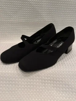 Schwarze Gabor Damen-Pumps im Mary-Jane-Stil Gr.39