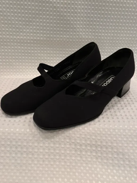 Schwarze Gabor Damen-Pumps im Mary-Jane-Stil Gr.39