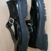 Schwarze Mary-Jane/Halbschuh