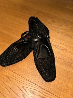 Schwarze Mesh Ballerinas