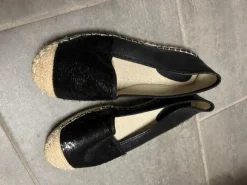 Schwarze Pailletten espadrilles