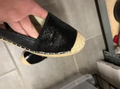 Schwarze Pailletten espadrilles