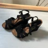 Schwarze Plateausandalen