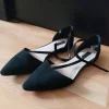 Schwarze Schuhe mit T-Steg
