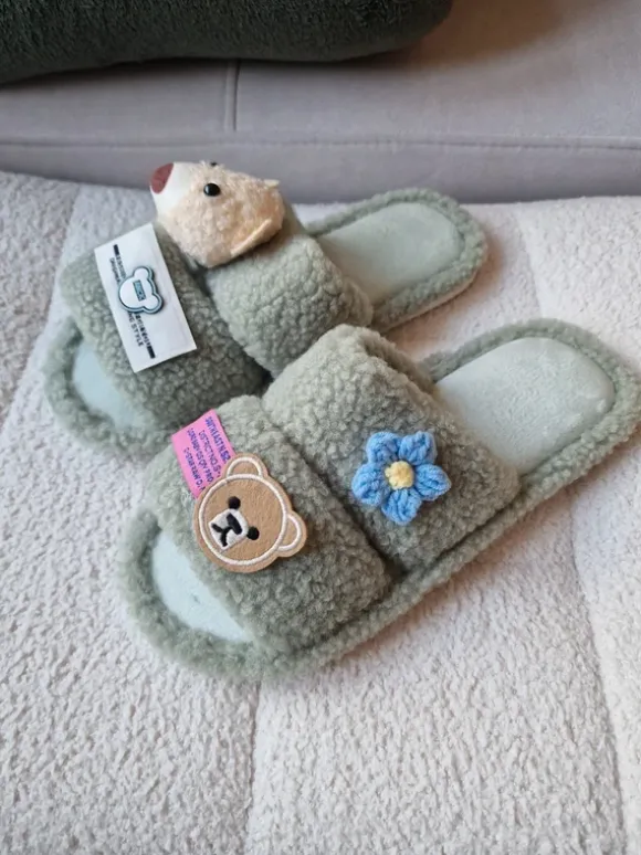 Süße Teddy Hausschuhe Fluffy Slippers