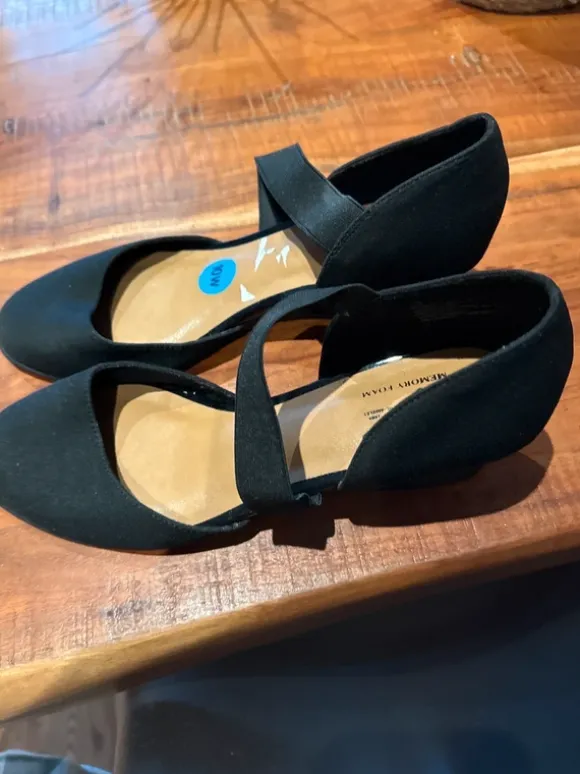 Sechyelles Damen Pumps Absatz Keilabsatz Riemchen Schwarz 40.5 NEU