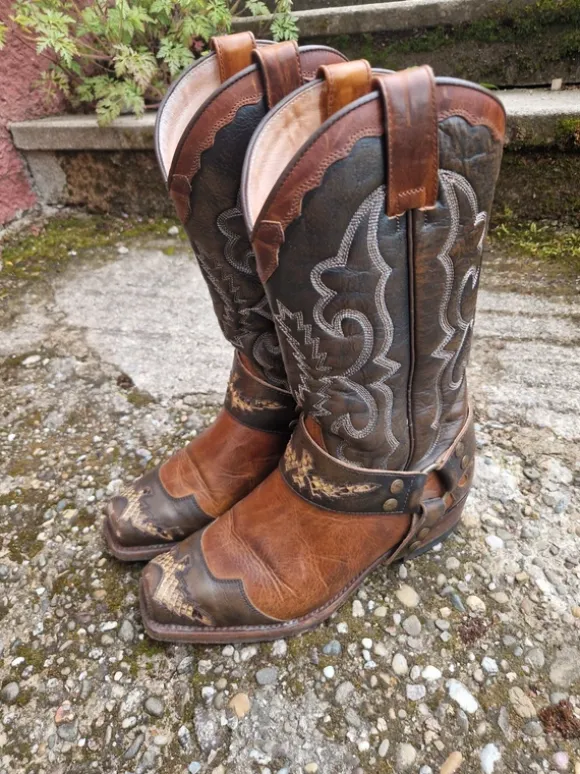 Sendra Biker Boots / Cowboy Stiefel / Western Boots Schlange 38