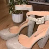 Silberne glitzer High Heels
