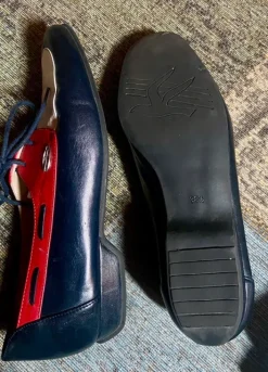 Sirenella, Lederschuh, Gr. 38,5 in Dkl.blau, rot & weiß