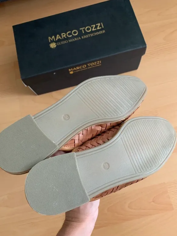 Slipper Marco Tozzi, Leder, Gr. 39, braun, neu