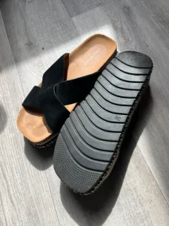 Slippers zwart met motief