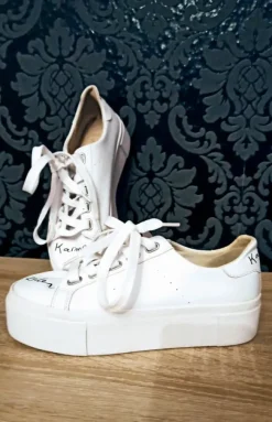 Sneaker plateau gr 36 weiss mit Schrift Turnschuhe