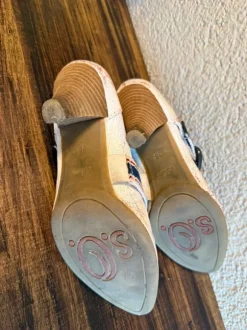 S.Oliver Vintage Mary Jane Pumps texturierten Print-Design Gr.38