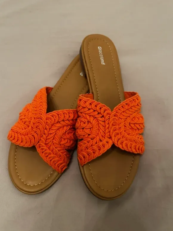 Sommerpantoletten in Orange