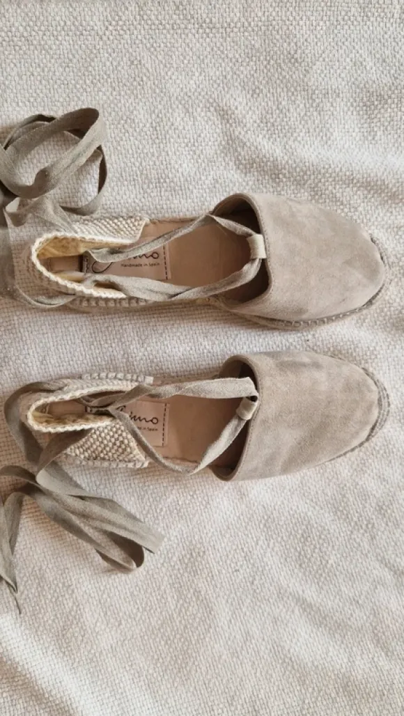 Spanische Leder Schnür Espadrilles Loafer